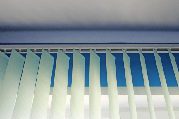 vertical blinds top view