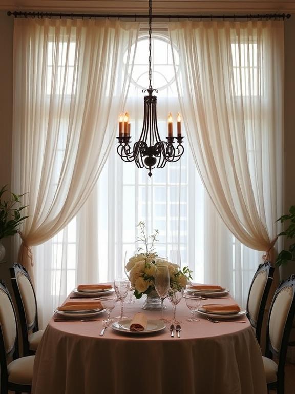sheer curtain Set a soft, elegant tone for family dinners and special occasions.