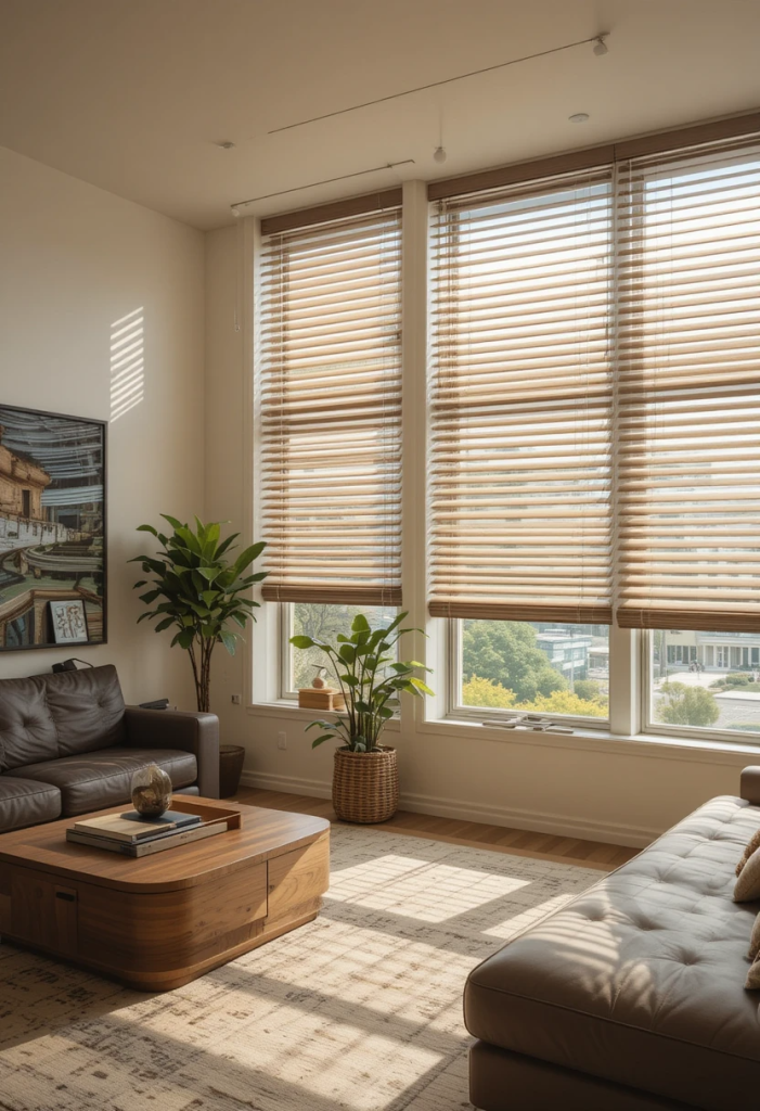 Blinds in a living room